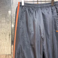 《90年代当時物》ナイキ NIKE☆ナイロンパンツ L 刺繍ロゴ ワンポイントロゴ スウォッシュ スウッシュ 銀タグ 90's 90s ビッグシルエット グレー sa4