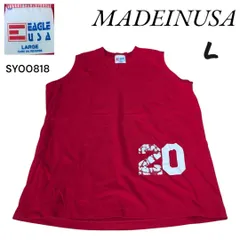 USA製EAGLE USA古着プリントタンクトップLレッド