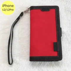 iPhoneケース レトロ 手帳型 iPhone 12 12Pro レッド スマホ アイフォン ケース