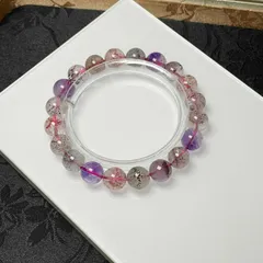 綺麗 EU製 ★スーパーセブン★パワーストーン ブレスレット 天然石 原石 お守り 9.3-9.8mm ZB1364