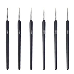 MINBOOT 面相筆 極細 水彩筆 絵の具 筆 プラモデル 筆 6本セット 絵筆 習字 油絵 アクリル絵の具 細筆 水彩画 塗装 アクリル 超極細の00000