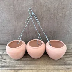 資材　オリジナル パルムポット　3個　お得　ハンギング　吊るす　吊り下げ　インテリア  テラコッタ　素焼き鉢