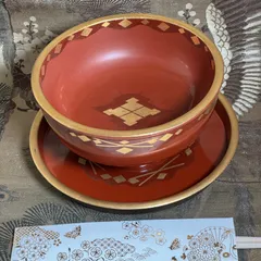 時代根朱蒔絵盃洗タトオ口径15㎝東里7-0110①