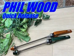 イチ推し!! ほぼ未使用!! PHIL WOOD Quick Release Skewer 118g フィルウッド ロード 前後クイックリリース スキュワー グリーン/オレンジ アルマイト ミニベロ 同梱発送承り中!! M-718のサムネイル