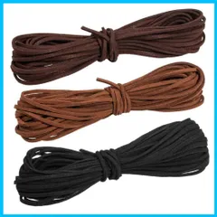 【早発送】m 革ひも スウェード調 革紐 クセサリー用紐 レザークラフト紐 10ｍ 3色セット