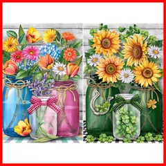 【クーポン有】キットダイアモンドビーズ絵画キット DIY・手作り絵画手芸キットモザイクアートハンドメイド かわいい 2枚セット5Ｄ 芸術品 装飾 ダイヤモンド塗装 ダイヤモンドアート 全面貼り付けタイプ 30x40cm (5)