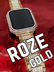 ローズゴールド　アップルウォッチ ステンレスベルト キラキラ　  カバー ケース  メンズ レディース 38mm 40mm 41mm 42mm 44mm 45mm 46mm49mmApple Watch