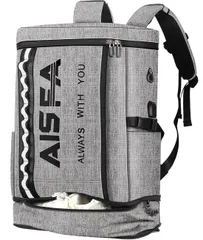 【在庫処分】アウトドア旅行防災 30L USB充電ポート付き ラップトップバック ビジネス 通勤 PC 防水17インチ バックパック スクエア 靴/弁当収納 リュックサック メンズ リュック [AISFA]