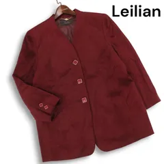 Leilian レリアン プラスハウス★ 秋冬 ノーカラー ジャケット Sz.13+ レディース 大きいサイズ 日本製
