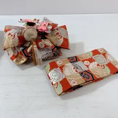 七五三　着物　帯　セット　昭和　レトロ　アンティーク 七五三 3歳 作り帯 レンタル 【蘇芳手鞠桜笠菊】 七五三 3歳