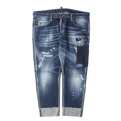 DSQUARED2 ディースクエアード パンツ サイズ:54 / 2022年モデル ダメージリペア加工 アンクルカット ストレッチ デニムパンツ / インディゴ / ボトムス ジーンズ ジーパン / イタリア製【メンズ】【中古】