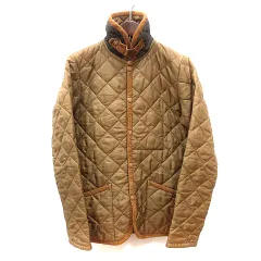 ラベンハム LAVENHAM キルティングジャケット 中綿 スタンドカラー ラウンドカラー 総裏地 コーデュロイ 36 黄土色 黄色 イエロー /AUのサムネイル