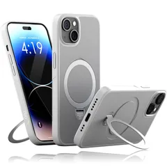 【在庫セール】カバー ワイヤレス充電対応 MagSafe対応 アイフォン スタンド 12 360°回転リング プロ ケース 用 iPhone12Pro (マットクリア) TEIQ