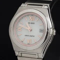 稼動 良品 カシオ ウェーブセプター LWQ-10 電波ソーラー 白文字盤 デイト レディース腕時計 OWD 2000000 NSK