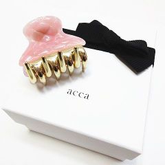 試着のみ ほぼ未使用 アッカ acca ダブルフェイスクリップ Gサイズ ヘアクリップ パステルバイカラー キルティング ピンク×パープル レジンクリップ レディース D202LF ★3855