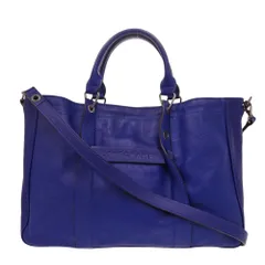 美品 ロンシャン 3D レザー ブルー 2way ハンドバッグ 青 0784 Longchamp