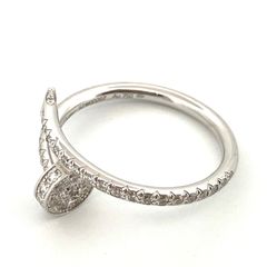 【鑑定済み】正規品 カルティエ Cartier  ジュストアンクル リング SM ハーフダイヤモンド  #52 B4231647 750 K18WG ホワイトゴールド