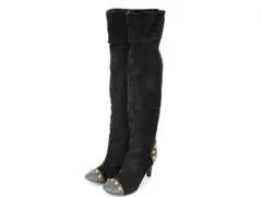 クロエ Chloe スタッズ ロングブーツ 36.5サイズ ブラック レディース F-LSHOE3308のサムネイル