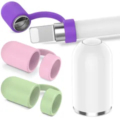 新品 4点セット Apple Pencil 交換用キャップ アップルペンシル キャップ 第1世代 タッチペン交換用 紛失防止 Apple Pencil 第1世代対応 強力磁気 シリコン 充電口保護カバー ホルダー付き 純正品と同じサイズ＆材質 ipad ペンシ