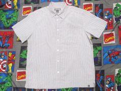 Urban Up モノトーン ストライプ柄 半袖シャツ L アメリカ古着