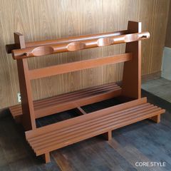 オーダーメイド品　木製ゴルフバックスタンド　ゴルフ　8本立て　店舗什器　業務用　価格30万
