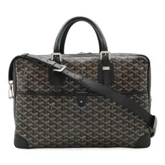 GOYARD ゴヤール アンバサードMM ビジネスバッグ ブリーフケース ハンドバッグ 2WAY ショルダーバッグ ヘリンボーン柄 PVC レザー ブラック 黒のサムネイル