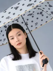 wpc 折りたたみ傘 雨傘 沖昌之 アンブレにゃん ドット ミニ ネコ 猫 SNS モノトーン ドット 寝そべり 背伸び 伸び ドットキャット モノクロ 傘 肉球 801-OM006-002