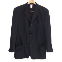 ヴィンテージ 90年代◇GIANNI VERSACE テーラードジャケット ブラック ヴェルサーチ メドゥーサ 刻印 ボタン レトロ イタリア製 ヴィンテージ 90年代◇GIANNI VERSACE テーラードジャケット ブラック