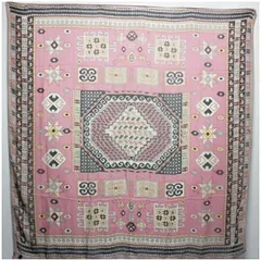 エトロ シルク スカーフ 大判 ピンク×マルチカラー 中古 ABランク