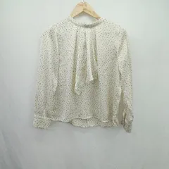 ◇ ⊂Φ NATURAL BEAUTY BASIC 総柄 長袖 ブラウス サイズS ベージュ系 レディース E  【1505290004886】