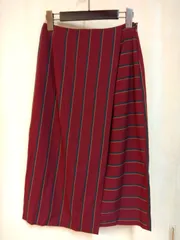 M17　ユナイテッドアローズ【未使用品】巻きスカート風タイトスカート　エンジストライプ