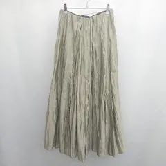 ◇ Θ Mila Owen ミラ オーウェン 無地 ロング丈 フレア スカート サイズ1 カーキ系 レディース E  【1507030003081】
