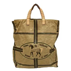 FENDI(フェンディ) トートバッグ セレリア 8BH173 ベージュ×ダークブラウン×マルチ 馬 レザー