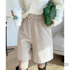 【新品未使用】ウール風ハーフパンツ5分丈ワイドパンツ jqcp187