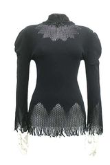 【中古】イッセイミヤケ　 ISSEY MIYAKE 　トップス　ブラック　２サイズ　日本製　長袖ニット＿S08＿＿セルモアから出品＿s-0333-r08