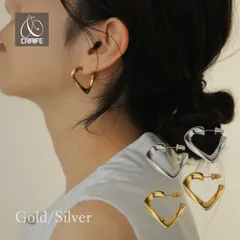 ピアス 大ぶり ハートピアス 金属アレルギー対応 18Kコーティング レディース 大人 モダン シンプル かわいい エレガント ジュエリー ゴールド シルバー 送料無料 プチプライス高見え CRAIFE