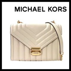 【MICHAEL KORS】ホイットニー キルテッド フラップ ミディアム チェーン ショルダーバッグ  レザー ライトクリーム マイケルコース WHITNEY (SER-4751)