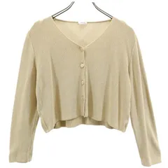 フォクシー 日本製 ニット カーディガン ベージュ FOXEY レディース 【中古】  【230831】