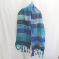 ◇ ⊇◎●未使用● VANNIE U ヴァニーユー チェック柄 マフラー FREE ブルー系 レディース E  【1412260043397】