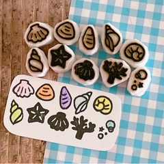 夏 貝殻 珊瑚 消しゴムはんこセット