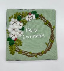 クリスマス刺繍コースター