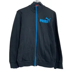 PUMA ロゴスウェット トレーナー XL キッズ 160～ ブラック プーマ ジップアップ ワンポイント スポーツ 古着卸 アメリカ仕入 a612-5889