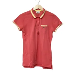 Lacoste(ラコステ) 半袖ポロシャツ サイズ40 M レディース - ピンク×イエロー×マルチ ライン/ワニ/アップリケ