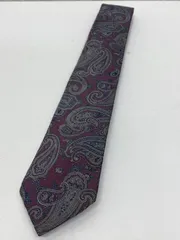 B-778　BURBERRY/バーバリー　ペイズリー柄　ネクタイ　紫　シルク100％
