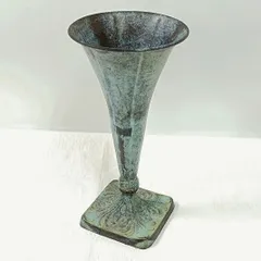 時代物　獅子象嵌　銅花瓶　秀玉作 時代物獅子象嵌銅花瓶秀玉作