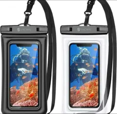 新品 SYNCWIRE スマホ防水ケース 黒＆透明・収納、防水ケース
