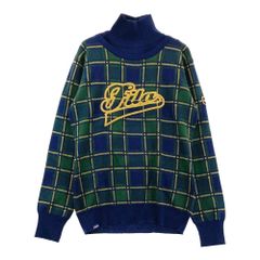 サイズ：L FILA GOLF フィラゴルフ  ネック付 ニットセーター チェック柄 ネイビー系 [240101403854] ゴルフウェア レディース ストストのサムネイル