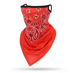 フェイスカバー 吸水 速乾 [DALO] UV 対策 クール 耳かけ フェイスマスク スポーツ アウトドア 男女兼用 ネックカバー ペイズリー