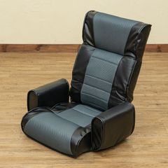 座椅子　フロアチェア　７段階リクライニング　肘付き　メッシュ地　通気性　リクライニング　黒　ブラック(BK)　CXD-01BK★(3.5)メッシュ肘付座椅子7段　BK
