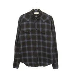 SAINT LAURENT PARIS (サンローランパリ) 16AW オンブレチェックウェスタン長袖シャツ ブルー/ブラック 455166 Y729Bのサムネイル